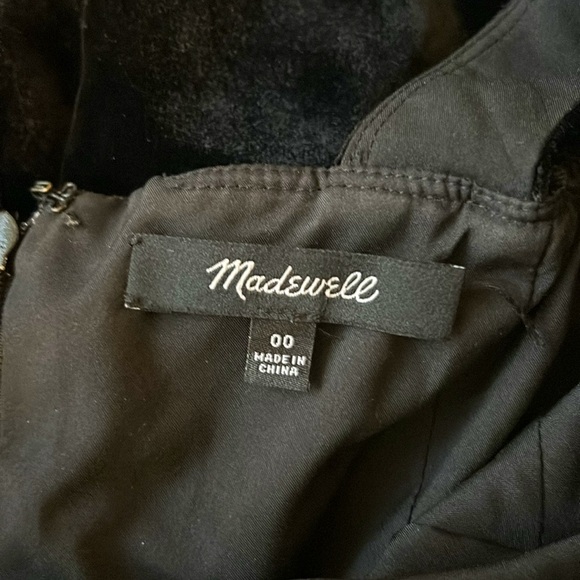MADEWELL Crushed Velvet Black Jumpsuit, Size 00 - Picture 13 of 13